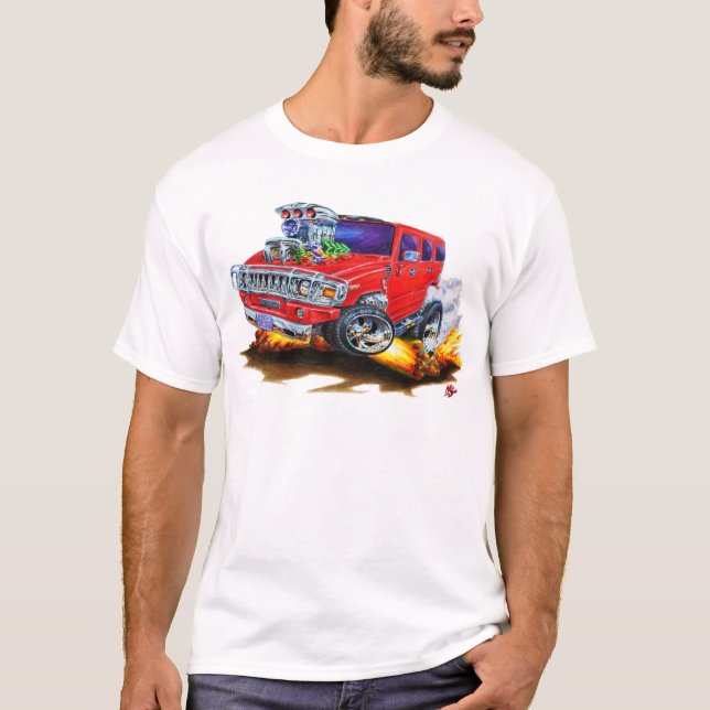 Hummer H2 Red Truck T-Shirt (Front)