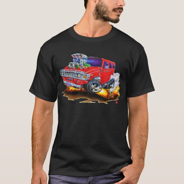 Hummer H2 Red Truck T-Shirt (Front)