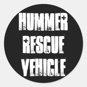 Hummer Rescue Vehicle Classic Round Sticker