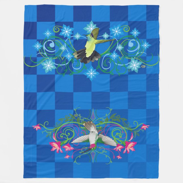 Humming Bird fleece large blanket (Front)