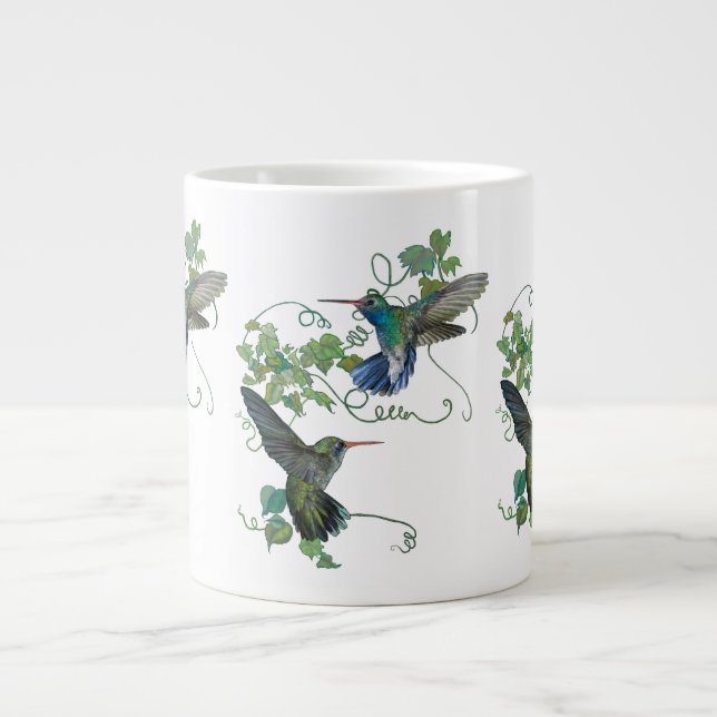Humming Bird Flight Large Coffee Mug (Front)