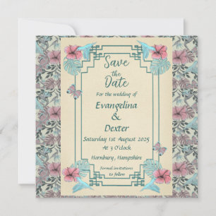 Humming bird & Hibiscus - Wedding 'Save the Date' Save The Date