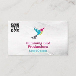 Humming Bird Logo QR Code Business Card