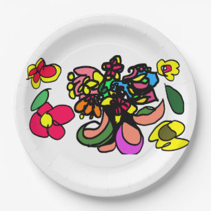 Humming bird relax spring paper plate