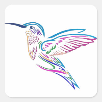 Humming Bird Square Sticker