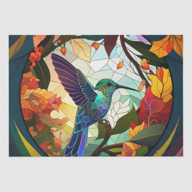 Humming Bird Stained Glass Tissue Paper (Front)