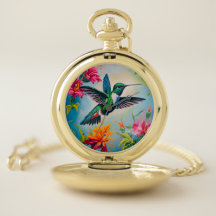 Humming Bird Vintage Floral Timepiece