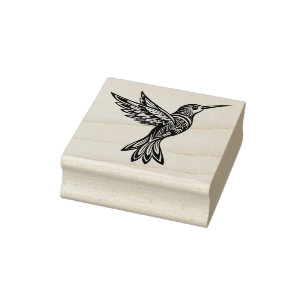 Humming Bird Wood Art Rubber Stamp