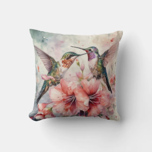 Humming Birds and Flowers Cushion