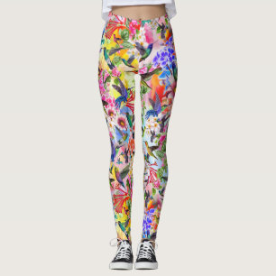 Humming Birds and Flowers Leggings