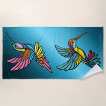 Humming Birds Beach Towel