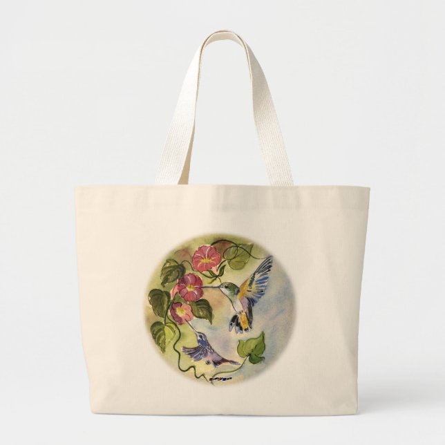 Humming Birds Large Tote Bag (Front)