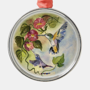 Humming Birds Metal Tree Decoration