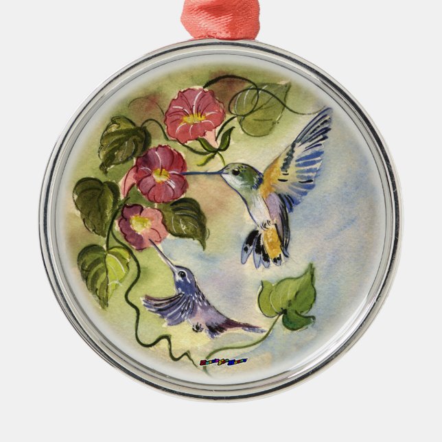Humming Birds Metal Tree Decoration (Front)