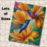 Humming Birds on Orange Blossoms     Jigsaw Puzzle<br><div class="desc">Humming Birds on Orange Blossoms - see this design on other products in my store</div>