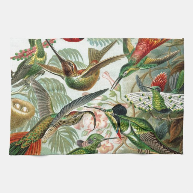 Humming Birds Paradise art Tea Towel (Horizontal)