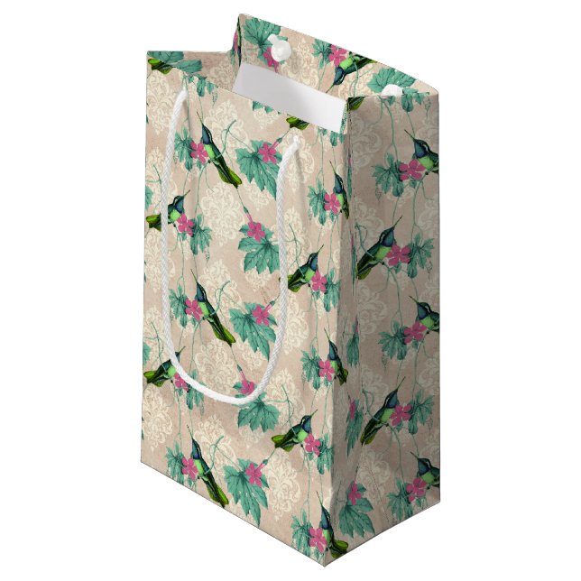 Humming Birds Series Design One Small Gift Bag (Front Angled)