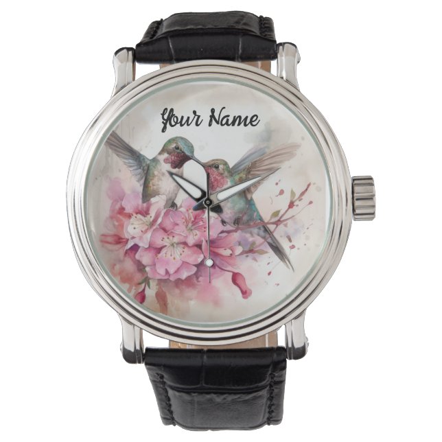 Humming Birds with Flowers Watch (Front)