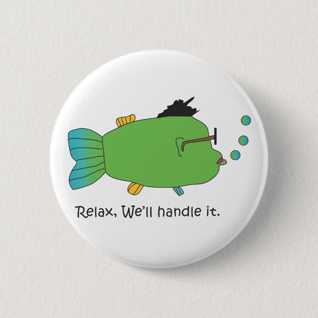 Humming Fish 6 Cm Round Badge (Front)