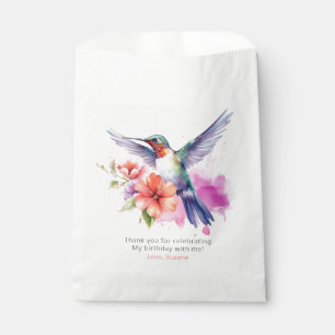 Hummingbird 2 Floral Bouquet Birthday Party Favour Bags