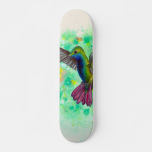 Hummingbird - acrylic painting skateboard