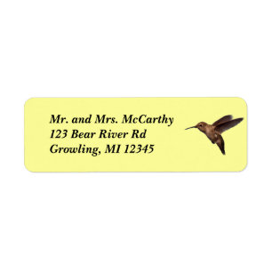Hummingbird Address Avery Label