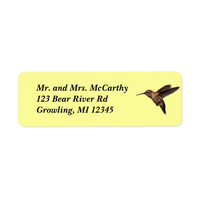 Hummingbird Address Label (Front)