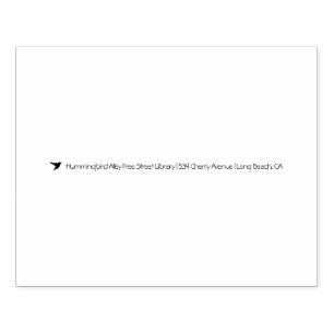 Hummingbird Alley Free Street Library Rubber Stamp