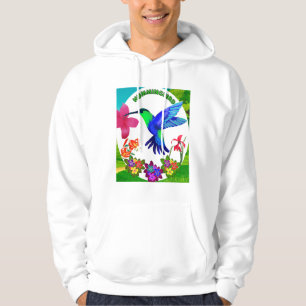 Hummingbird Amidst Nature’s Beauty,Serenade Wings  Hoodie