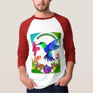 Hummingbird Amidst Nature’s Beauty,Serenade Wings T-Shirt