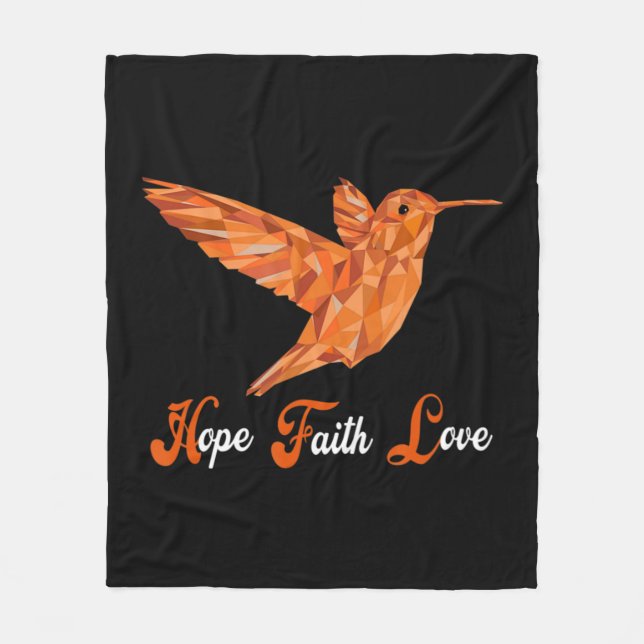 HummingBird  Aml Leukaemia Awareness  Fleece Blanket (Front)