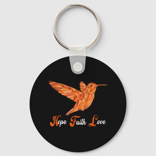 HummingBird  Aml Leukaemia Awareness  Key Ring (Front)