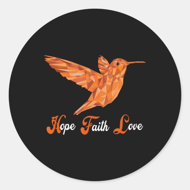 HummingBird  Aml Leukemia Awareness  Classic Round Sticker (Front)