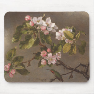 Hummingbird and Apple Blossoms Mouse Mat
