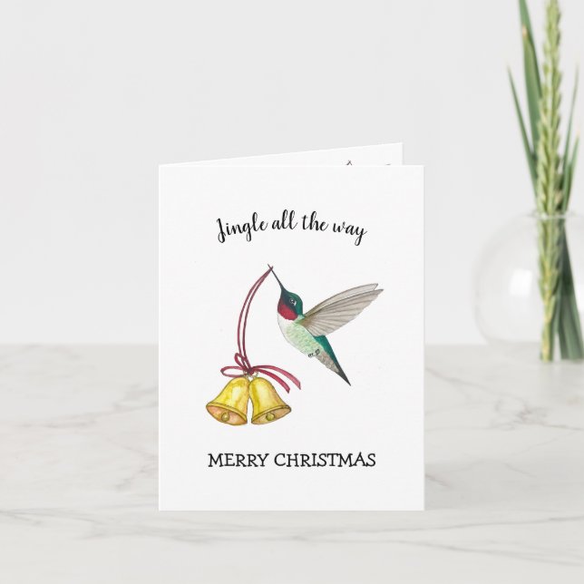 Hummingbird and Bells Card (Front)