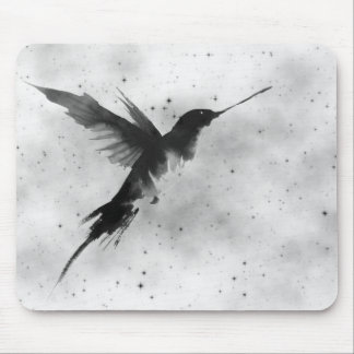 HUMMINGBIRD AND BLACK STARS MOUSEPAD