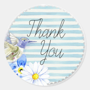 Hummingbird and Daisies Classic Round Sticker