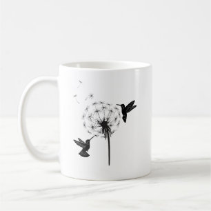 Hummingbird and Dandelion Flower Nature Art Coffee Mug