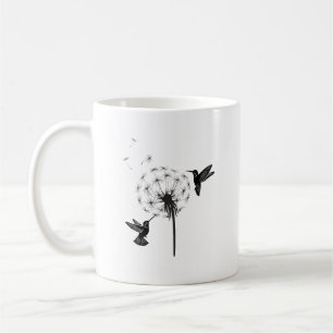Hummingbird and Dandelion Flower Nature Art Coffee Mug