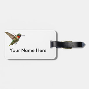 Hummingbird And Delphinium Luggage Tag