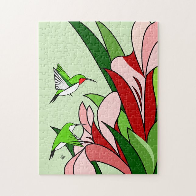 Hummingbird and Flower Jigsaw Puzzle (Vertical)