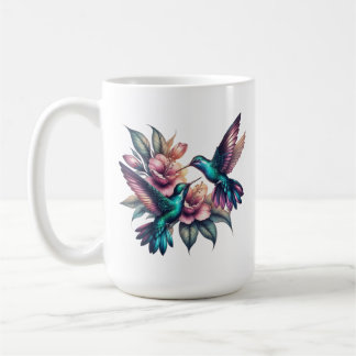 Hummingbird and flower Large Classic Ceramic Coffee Mug