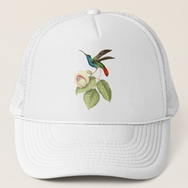 Hummingbird and Flower Trucker Hat (Front)
