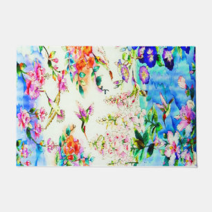Hummingbird and Flowers Landscape Doormat