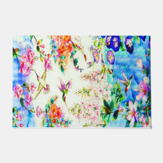 Hummingbird and Flowers Landscape Doormat