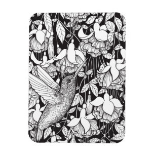 Hummingbird and fuchsia magnet