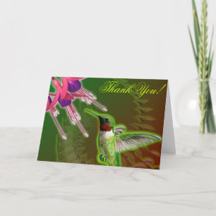 Hummingbird and Fuchsia Thank You Card