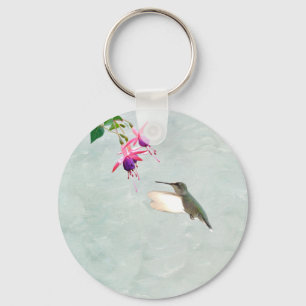 Hummingbird and Fuschia Key Ring