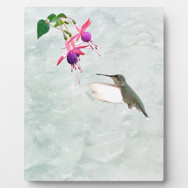 Hummingbird and Fuschia Plaque (Front)