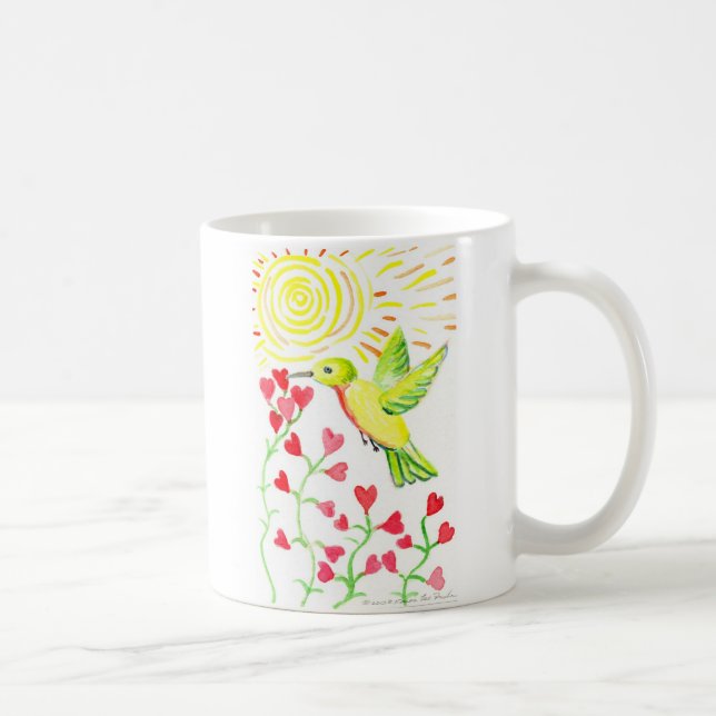 Hummingbird and Hearts Coffee Mug (Right)